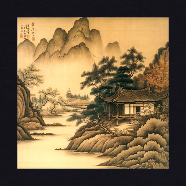 Chinese painting Mountains by KAWAIIBYHM